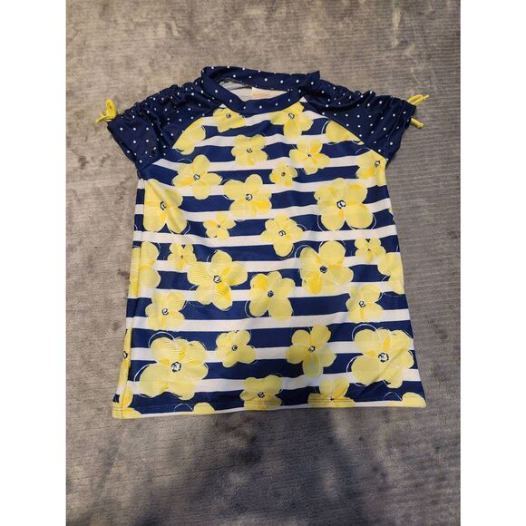Gymboree Pocketful of Sunshine Yellow Flowers Swim Rash Guard size 8 - Picture 1 of 3